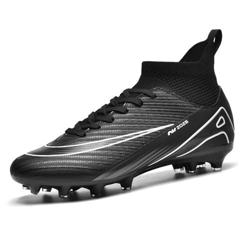 BLBK Herren Fußballschuhe High Top Spikes Fußballschuhe Unisex Outdoor Jugend Kunstrasen Outdoor-Training Professionelle Fußballschuhee Schwarz AGS 41 BLBK Herren Fußballschuhe High Top Spikes Fußballschuhe Unisex Outdoor Jugend Kunstrasen Outdoor-Training Professionelle Fußballschuhee Schwarz AGS 41 von BLBK