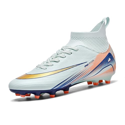 BLBK Herren Fußballschuhe High Top Spikes Fußballschuhe Unisex Outdoor Jugend Kunstrasen Outdoor-Training Professionelle Fußballschuhee hellgrün AGS 39 BLBK Herren Fußballschuhe High Top Spikes Fußballschuhe Unisex Outdoor Jugend Kunstrasen Outdoor-Training Professionelle Fußballschuhee hellgrün AGS 39 von BLBK