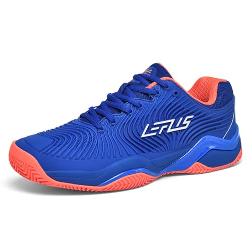 BLBK Herren-Tennisschuhe, gedämpft, atmungsaktive Court-Schuhe,blau-orange EU41 von BLBK