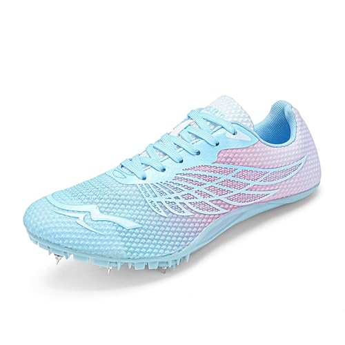 BLBK Spikes Leichtathletik Herren-, 8Nägel Unisex-Leichtathletikschuhe, Jugend Spike Schuhe Leichtathletik,Hellblau018 38 von BLBK