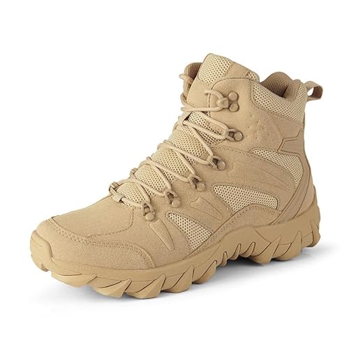 BLBK Stiefel wanderschuhe herren Tactical Kampfstiefel Outdoor Military Boots Männer Wanderschuhe zum Trekking, Jagen, Arbeitsstiefel, Armee Training, Combat Taktische(Beige02 39) von BLBK