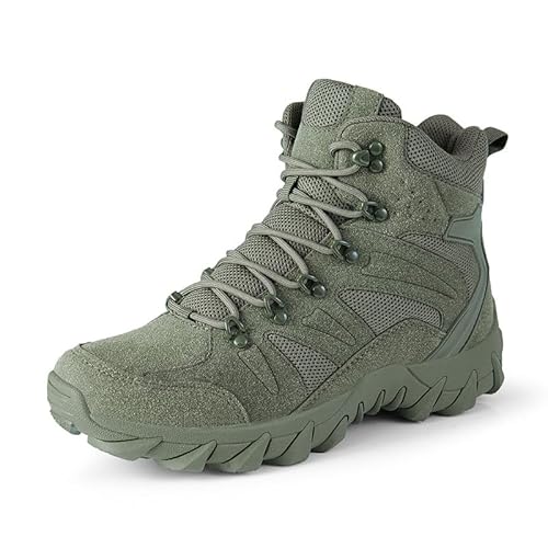 BLBK Stiefel wanderschuhe herren Tactical Kampfstiefel Outdoor Military Boots Männer Wanderschuhe zum Trekking, Jagen, Arbeitsstiefel, Armee Training, Combat Taktische(Grün02 40) von BLBK