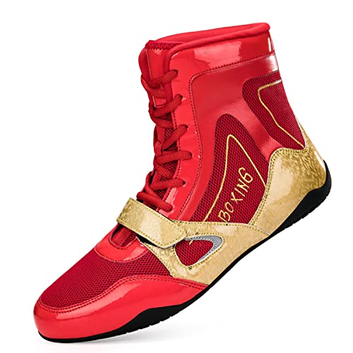 Boxschuhe Herren Wrestling Schuhe Jugendliche Muay Thai Kickboxen Sparring Boxers Trainers Kampfsport Schuhe Atmungsaktive Bodybuilding Boxen Stiefel, Rot231 44 Boxschuhe Herren Wrestling Schuhe Jugendliche Muay Thai Kickboxen Sparring Boxers Trainers Kampfsport Schuhe Atmungsaktive Bodybuilding Boxen Stiefel, Rot231 44 von BLBK