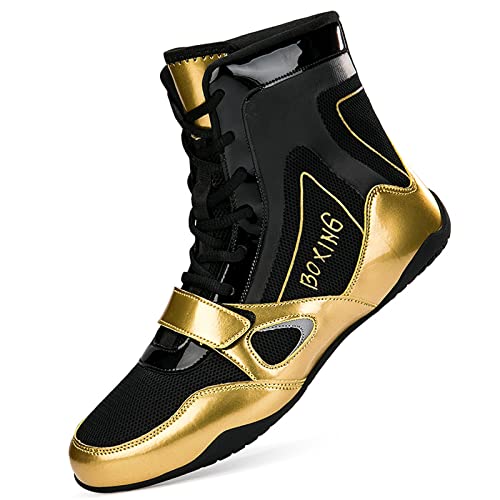 Boxschuhe Herren Wrestling Schuhe Jugendliche Muay Thai Kickboxen Sparring Boxers Trainers Kampfsport Schuhe Atmungsaktive Bodybuilding Boxen Stiefel,Schwarz231 43 von BLBK