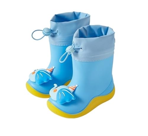 BLBTEDUAMDE Regenschuhe for Jungen und Mädchen, wasserdichte Regenstiefel, rutschfeste Regenstiefel(Color:Blue,Size:17CM) von BLBTEDUAMDE