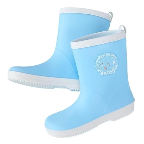 BLBTEDUAMDE Regenschuhe for Jungen und Mädchen, wasserdichte Regenstiefel, rutschfeste Regenstiefel(Color:Blue,Size:18.5CM) von BLBTEDUAMDE