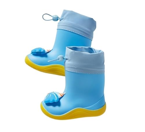 BLBTEDUAMDE Regenschuhe for Jungen und Mädchen, wasserdichte Regenstiefel, rutschfeste Regenstiefel(Color:Blue,Size:20CM) von BLBTEDUAMDE