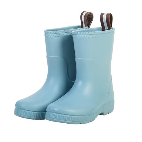 BLBTEDUAMDE Regenschuhe for Jungen und Mädchen, wasserdichte Regenstiefel, rutschfeste Regenstiefel(Color:Blue,Size:32) von BLBTEDUAMDE