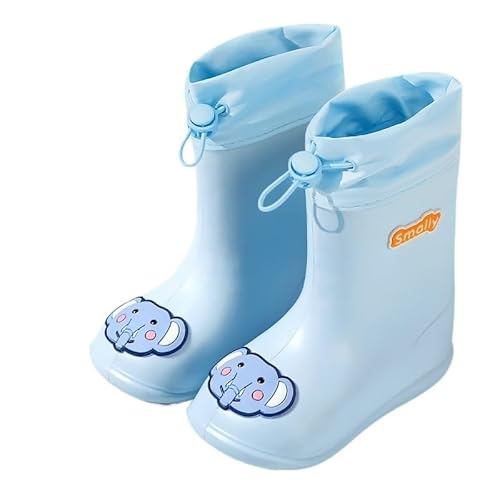 BLBTEDUAMDE Regenschuhe for Jungen und Mädchen, wasserdichte Regenstiefel, rutschfeste Regenstiefel(Color:Blue,Size:Size 14/14CM) von BLBTEDUAMDE