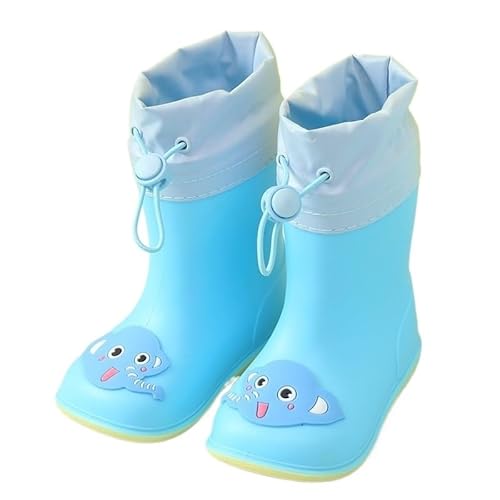 BLBTEDUAMDE Regenschuhe for Jungen und Mädchen, wasserdichte Regenstiefel, rutschfeste Regenstiefel(Color:Blue,Size:Size 15/15CM) von BLBTEDUAMDE