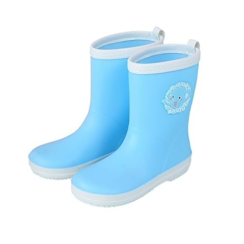 BLBTEDUAMDE Regenschuhe for Jungen und Mädchen, wasserdichte Regenstiefel, rutschfeste Regenstiefel(Color:Blue,Size:Size 19/19.5cm) von BLBTEDUAMDE