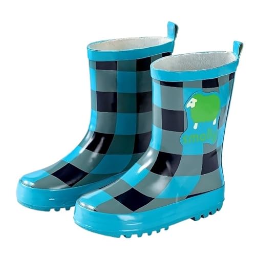 BLBTEDUAMDE Regenschuhe for Jungen und Mädchen, wasserdichte Regenstiefel, rutschfeste Regenstiefel(Color:Blue,Size:Size 24/15.5cm) von BLBTEDUAMDE