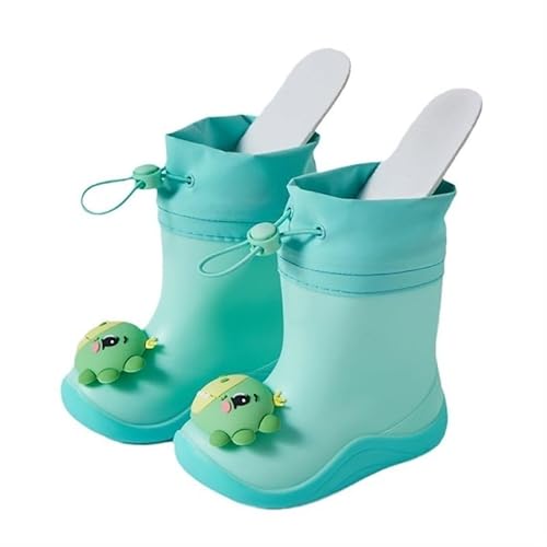 BLBTEDUAMDE Regenschuhe for Jungen und Mädchen, wasserdichte Regenstiefel, rutschfeste Regenstiefel(Color:Green,Size:14CM) von BLBTEDUAMDE