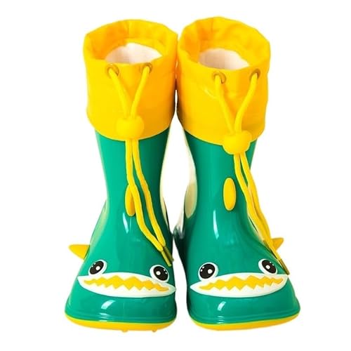 BLBTEDUAMDE Regenschuhe for Jungen und Mädchen, wasserdichte Regenstiefel, rutschfeste Regenstiefel(Color:Green,Size:18CM) von BLBTEDUAMDE