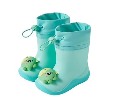 BLBTEDUAMDE Regenschuhe for Jungen und Mädchen, wasserdichte Regenstiefel, rutschfeste Regenstiefel(Color:Green,Size:19CM) von BLBTEDUAMDE