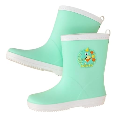 BLBTEDUAMDE Regenschuhe for Jungen und Mädchen, wasserdichte Regenstiefel, rutschfeste Regenstiefel(Color:Green,Size:21.5CM) von BLBTEDUAMDE