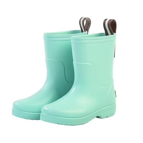 BLBTEDUAMDE Regenschuhe for Jungen und Mädchen, wasserdichte Regenstiefel, rutschfeste Regenstiefel(Color:Green,Size:32) von BLBTEDUAMDE