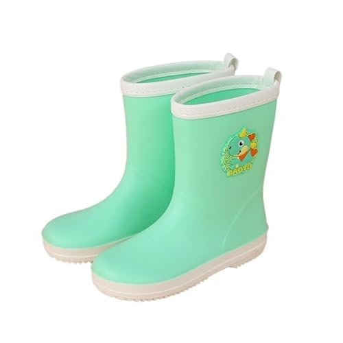 BLBTEDUAMDE Regenschuhe for Jungen und Mädchen, wasserdichte Regenstiefel, rutschfeste Regenstiefel(Color:Green,Size:Size 18/18.5cm) von BLBTEDUAMDE