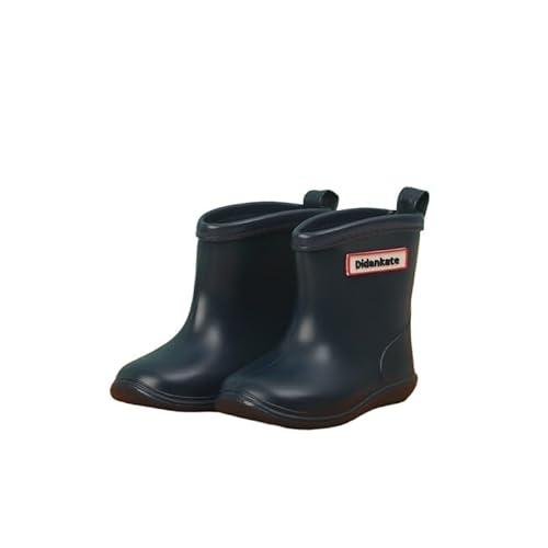 BLBTEDUAMDE Regenschuhe for Jungen und Mädchen, wasserdichte Regenstiefel, rutschfeste Regenstiefel(Color:Navy blue,Size:33) von BLBTEDUAMDE