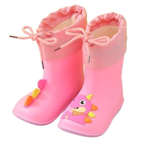 BLBTEDUAMDE Regenschuhe for Jungen und Mädchen, wasserdichte Regenstiefel, rutschfeste Regenstiefel(Color:Pink+inner,Size:Size 16/16CM) von BLBTEDUAMDE