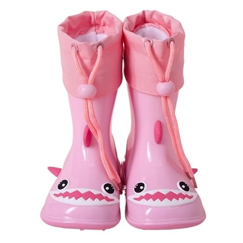 BLBTEDUAMDE Regenschuhe for Jungen und Mädchen, wasserdichte Regenstiefel, rutschfeste Regenstiefel(Color:Pink,Size:16CM) von BLBTEDUAMDE