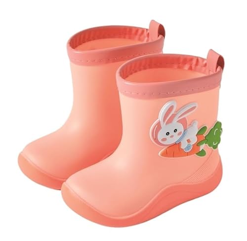 BLBTEDUAMDE Regenschuhe for Jungen und Mädchen, wasserdichte Regenstiefel, rutschfeste Regenstiefel(Color:Pink,Size:16CM) von BLBTEDUAMDE