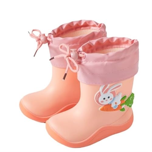 BLBTEDUAMDE Regenschuhe for Jungen und Mädchen, wasserdichte Regenstiefel, rutschfeste Regenstiefel(Color:Pink,Size:16CM) von BLBTEDUAMDE