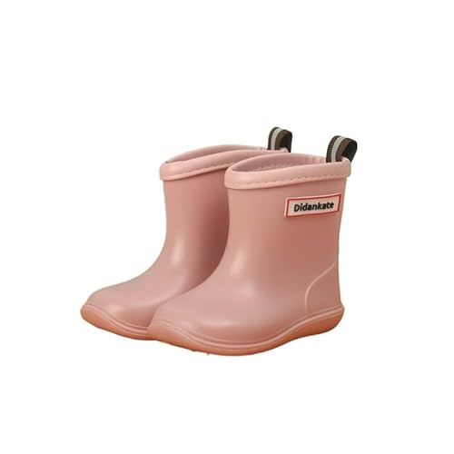 BLBTEDUAMDE Regenschuhe for Jungen und Mädchen, wasserdichte Regenstiefel, rutschfeste Regenstiefel(Color:Pink,Size:17) von BLBTEDUAMDE