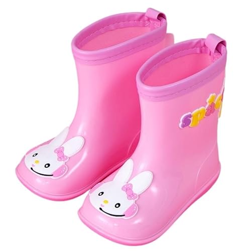 BLBTEDUAMDE Regenschuhe for Jungen und Mädchen, wasserdichte Regenstiefel, rutschfeste Regenstiefel(Color:Pink,Size:19/19CM) von BLBTEDUAMDE