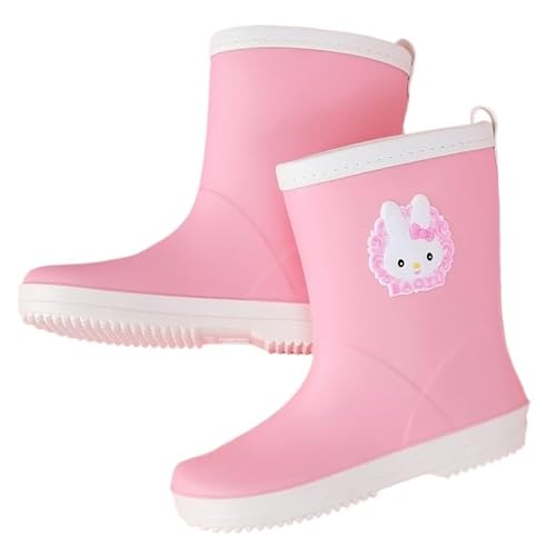 BLBTEDUAMDE Regenschuhe for Jungen und Mädchen, wasserdichte Regenstiefel, rutschfeste Regenstiefel(Color:Pink,Size:20.5CM) von BLBTEDUAMDE