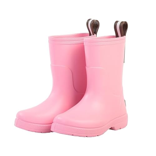 BLBTEDUAMDE Regenschuhe for Jungen und Mädchen, wasserdichte Regenstiefel, rutschfeste Regenstiefel(Color:Pink,Size:21) von BLBTEDUAMDE