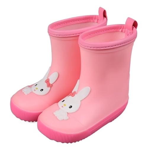 BLBTEDUAMDE Regenschuhe for Jungen und Mädchen, wasserdichte Regenstiefel, rutschfeste Regenstiefel(Color:Pink,Size:Size 15/15.5CM) von BLBTEDUAMDE