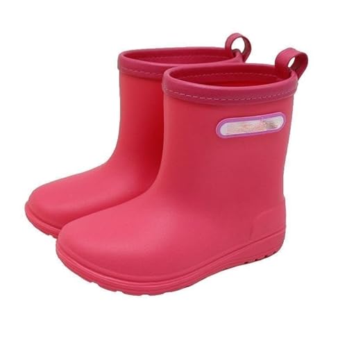 BLBTEDUAMDE Regenschuhe for Jungen und Mädchen, wasserdichte Regenstiefel, rutschfeste Regenstiefel(Color:Red,Size:16CM) von BLBTEDUAMDE