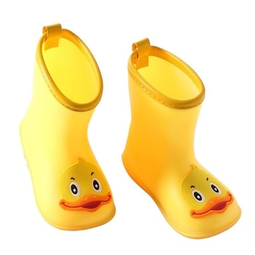 BLBTEDUAMDE Regenschuhe for Jungen und Mädchen, wasserdichte Regenstiefel, rutschfeste Regenstiefel(Color:Yellow,Size:15CM) von BLBTEDUAMDE