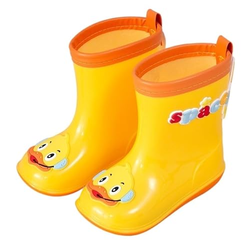 BLBTEDUAMDE Regenschuhe for Jungen und Mädchen, wasserdichte Regenstiefel, rutschfeste Regenstiefel(Color:Yellow,Size:20/20CM) von BLBTEDUAMDE