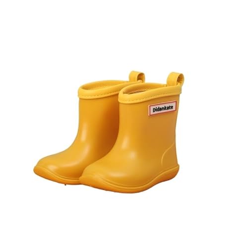 BLBTEDUAMDE Regenschuhe for Jungen und Mädchen, wasserdichte Regenstiefel, rutschfeste Regenstiefel(Color:Yellow,Size:35) von BLBTEDUAMDE