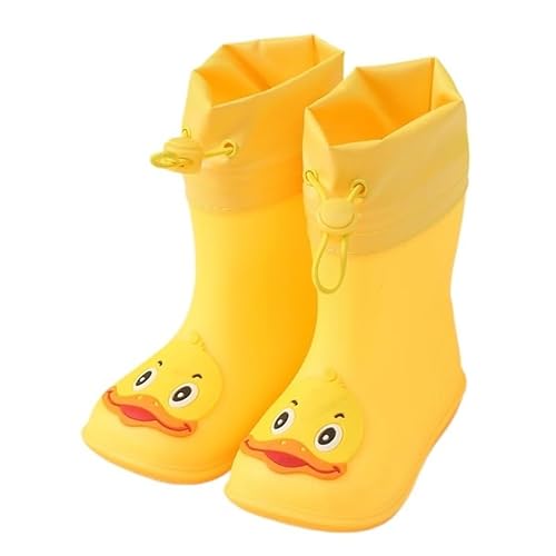 BLBTEDUAMDE Regenschuhe for Jungen und Mädchen, wasserdichte Regenstiefel, rutschfeste Regenstiefel(Color:Yellow,Size:Size 14/14CM) von BLBTEDUAMDE