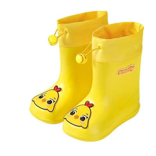 BLBTEDUAMDE Regenschuhe for Jungen und Mädchen, wasserdichte Regenstiefel, rutschfeste Regenstiefel(Color:Yellow duckling,Size:Size 16/16CM) von BLBTEDUAMDE