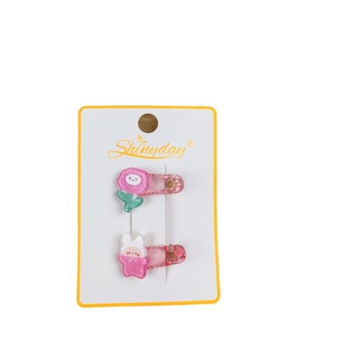 Haarspangen für Mädchen, niedliche Haarspangen, Stern-Haarspangen, Bonbonfarben, Haarspangen, Snap (Pink) von BLBTEDUAMDE