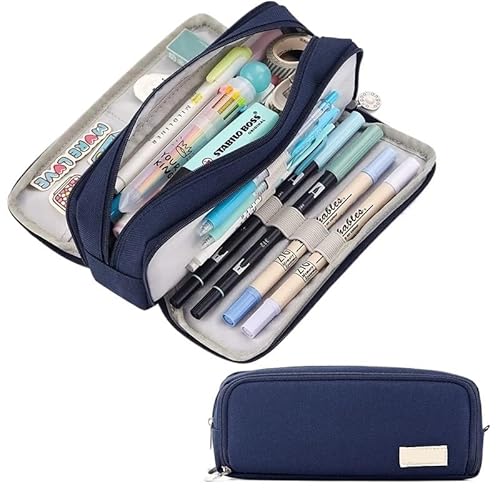 Tragbare Bleistifttasche mit großem Fassungsvermögen, Bleistifttasche mit Reißverschluss for Jungen und Mädchen, leichte Bleistifttasche mit Reißverschluss, einfache multifunktionale Bleistifttasche, von BLBTEDUAMDE