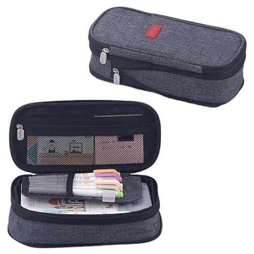Tragbare Bleistifttasche mit großem Fassungsvermögen, Bleistifttasche mit Reißverschluss for Jungen und Mädchen, leichte Bleistifttasche mit Reißverschluss, einfache multifunktionale Bleistifttasche, von BLBTEDUAMDE