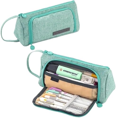 Tragbare Bleistifttasche mit großem Fassungsvermögen, Bleistifttasche mit Reißverschluss for Jungen und Mädchen, leichte Bleistifttasche mit Reißverschluss, einfache multifunktionale Bleistifttasche, von BLBTEDUAMDE