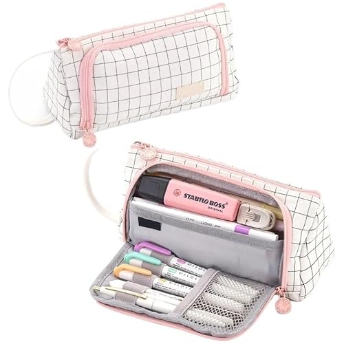 Tragbare Bleistifttasche mit großem Fassungsvermögen, Bleistifttasche mit Reißverschluss for Jungen und Mädchen, leichte Bleistifttasche mit Reißverschluss, einfache multifunktionale Bleistifttasche, von BLBTEDUAMDE