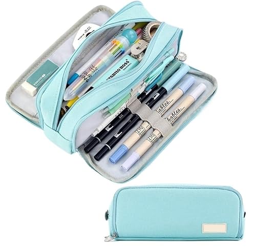 Tragbare Bleistifttasche mit großem Fassungsvermögen, Bleistifttasche mit Reißverschluss for Jungen und Mädchen, leichte Bleistifttasche mit Reißverschluss, einfache multifunktionale Bleistifttasche, von BLBTEDUAMDE