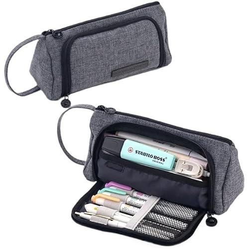 Tragbare Bleistifttasche mit großem Fassungsvermögen, Bleistifttasche mit Reißverschluss for Jungen und Mädchen, leichte Bleistifttasche mit Reißverschluss, einfache multifunktionale Bleistifttasche, von BLBTEDUAMDE
