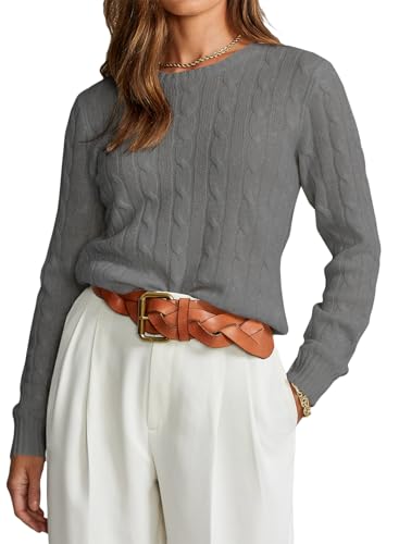BLENCOT Damen Grobstrickpullover Weich Warm Herbst Winter Pulli Rundhals Outwear Pullover Oberteile von BLENCOT