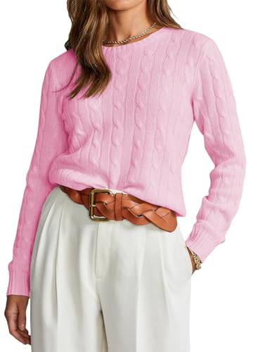 BLENCOT Damen Grobstrickpullover Weich Warm Herbst Winter Pulli Rundhals Outwear Pullover Oberteile von BLENCOT