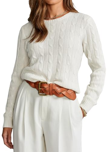 BLENCOT Damen Grobstrickpullover Weich Warm Herbst Winter Pulli Rundhals Outwear Pullover Oberteile von BLENCOT