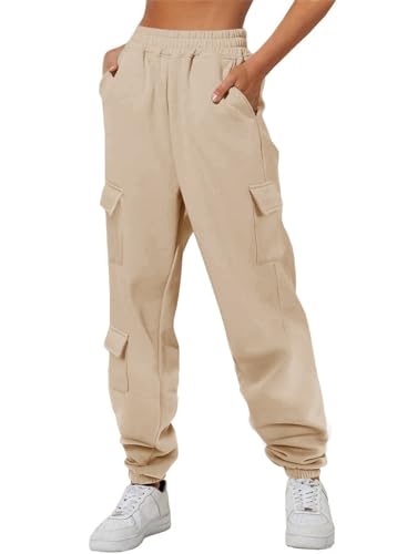 BLENCOT Damen Sporthose Jogginghose Warm Lang Hose Baggy Freizeithose Elastisch High Waist Hosen Winter Sweatpants von BLENCOT
