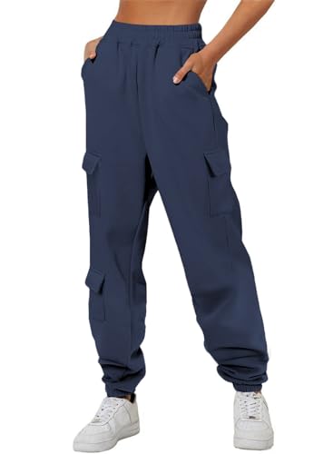 BLENCOT Damen Sporthose Jogginghose Warm Lang Hose Baggy Freizeithose Elastisch High Waist Hosen Winter Sweatpants von BLENCOT